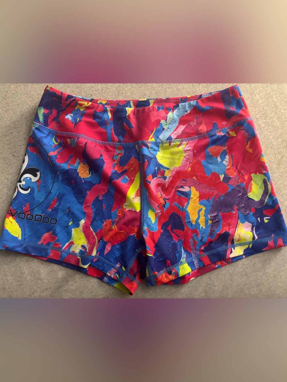 Colorful Abstract Print Athletic Shorts